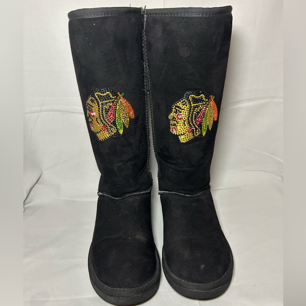 Women's Chicago Blackhawks Cuce Victor Boots Black Size 6